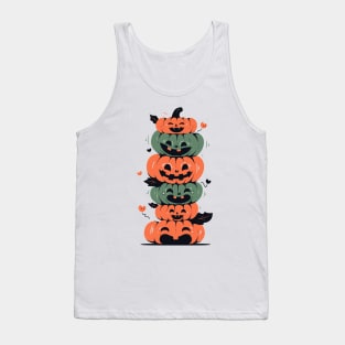 Cute Cozy Pumpkins T-Shirt, Whimsical Pumpkin Faces Top, Adorable Pumpkin Patch Tee, Halloween Farmer Apparel Tank Top